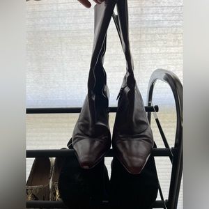 Cole haan red snakeskin booties